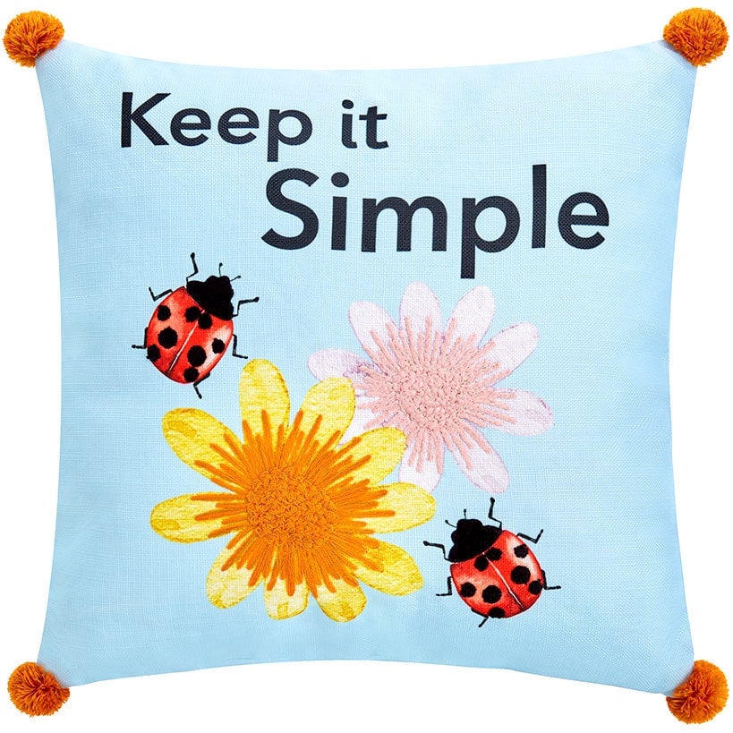 Ladybug Embroidered Decorative Pillow - Image 7