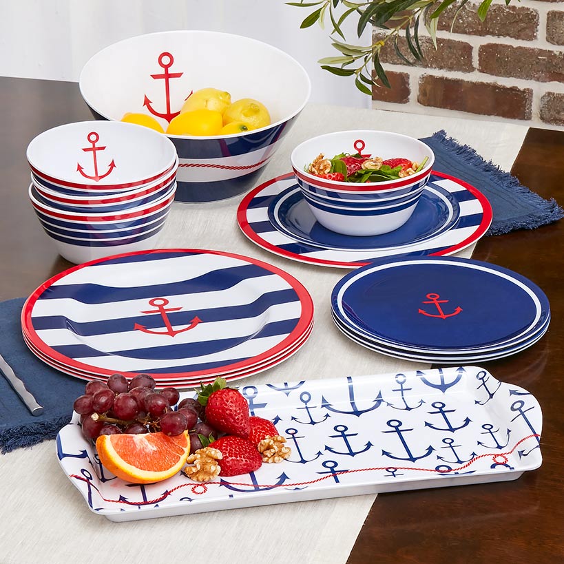 Lake Melamine Dinnerware, Platter, and Bowl