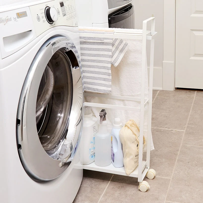 Laundry Storage Cart with Drying Rack for Towels and Clothes - Image 3