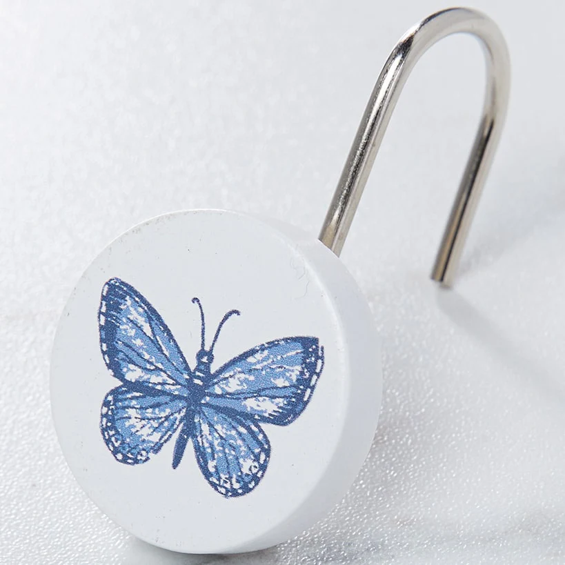 Lavender Luster Butterfly Shower Hooks Set of 12 - Image 3