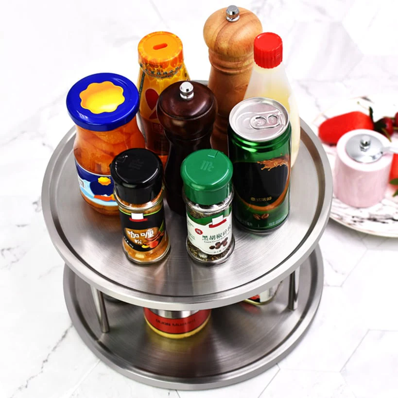 Lazy Susan Turntable Organizer 2-Tier Rotating Rack - Image 4