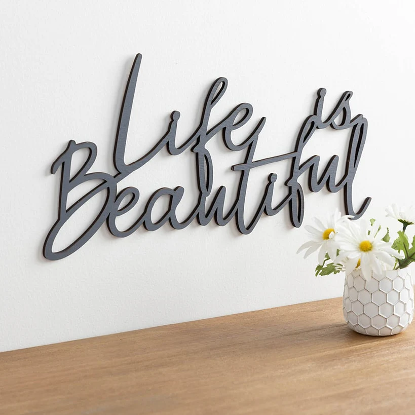 Life is Beautiful Wood Plaque - Image 2
