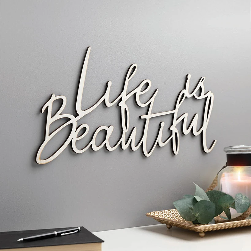 Life is Beautiful Wood Plaque - Image 4