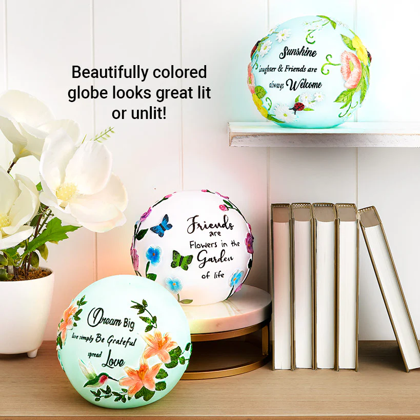 Lighted Ball Décor With Sentiment - Dream Big or Sunshine