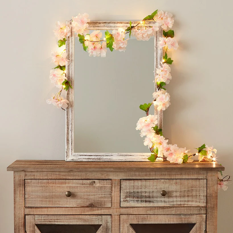 Lighted Cherry Blossom Garland, 2 Pc Branches, Table Tree, or 48" Tree - Image 4
