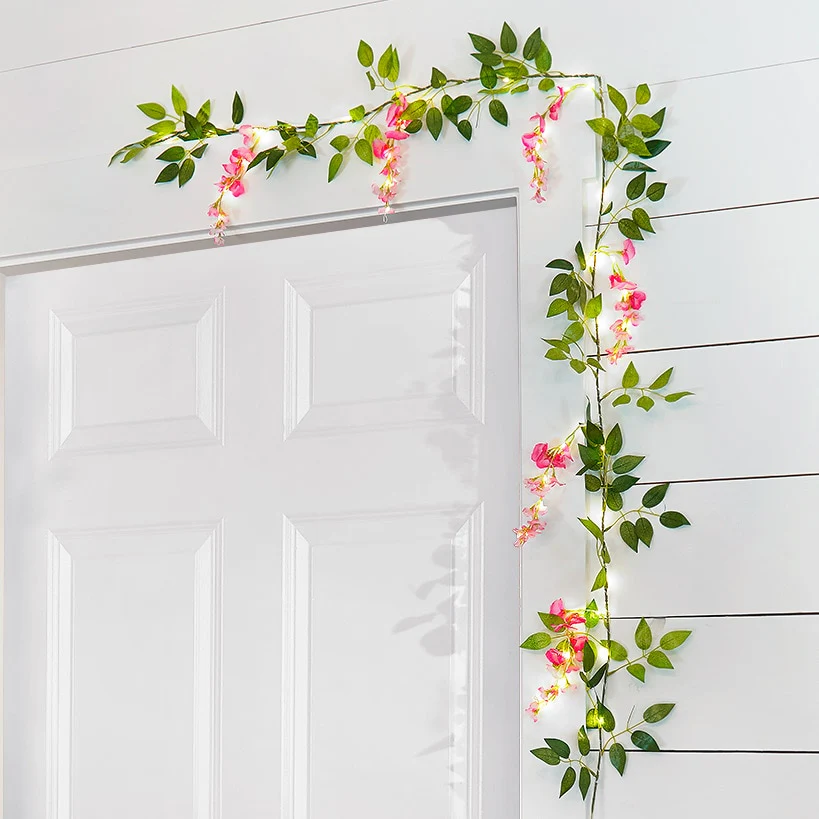 Lighted Flower Garland - Pink, Sunflower, or White Flower - Image 3