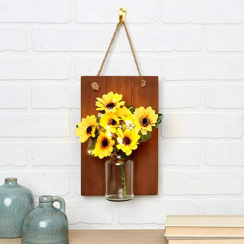 Lighted Flower Wall Sconce - Hydrangea, Sunflower, or White - Image 3