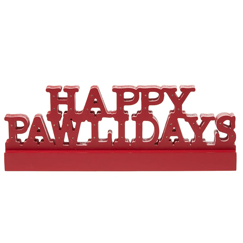 Lighted Happy Pawlidays Christmas Plaque - Image 3