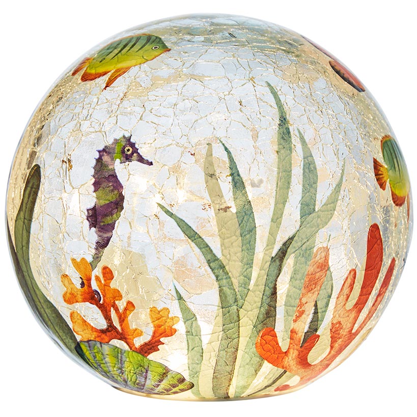 Lighted Sea Life Themed Glass Globe - Image 2