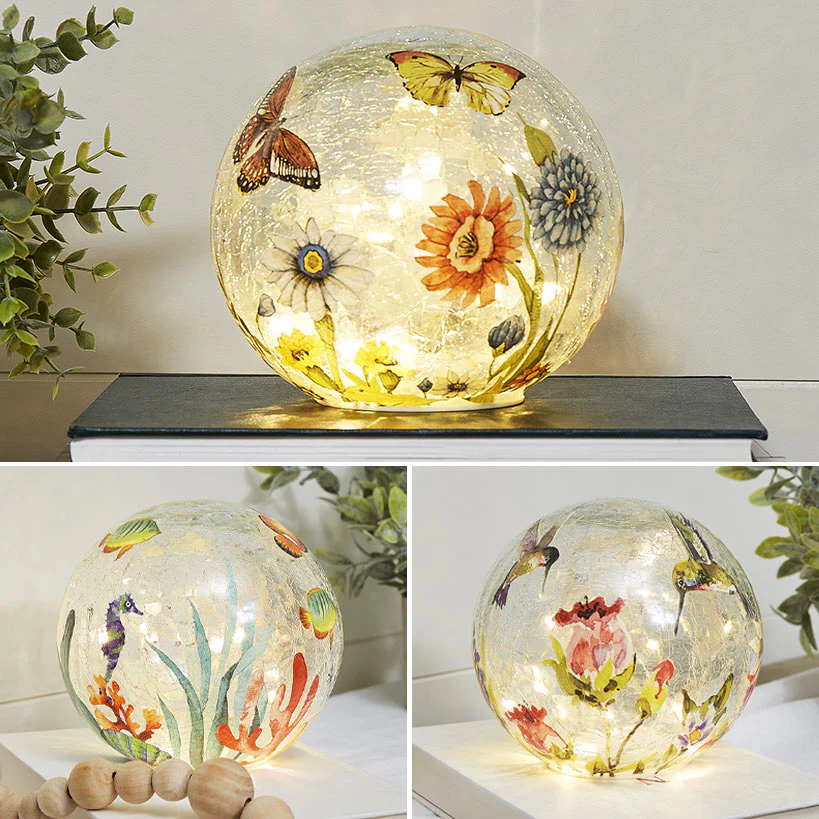 Lighted Sea Life Themed Glass Globe - Image 3
