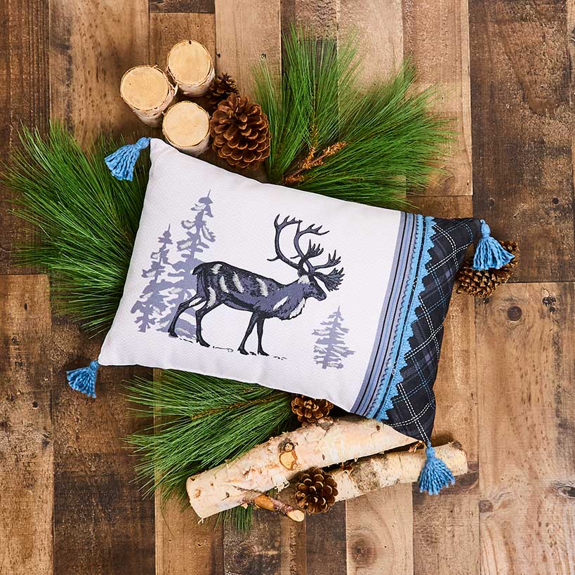Lodge Themed Embroidered Decorative Pillow
