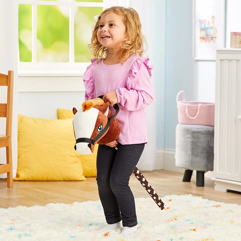 Magic Sounds Plush Animal Head Riding Stick - Interactive Pretend Play Toy - Image 2