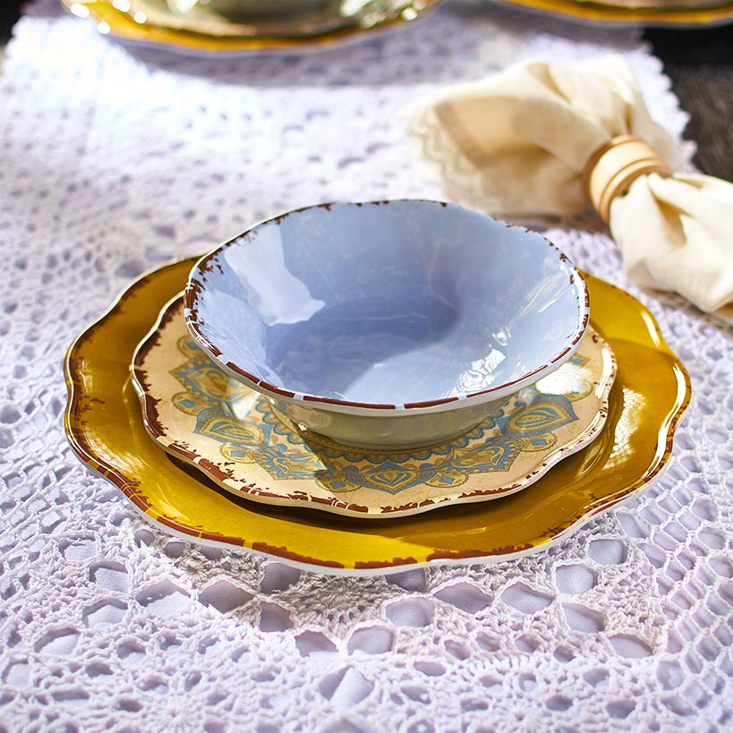 Mandala Melamine 12-Pc. Dinnerware Set - Image 2