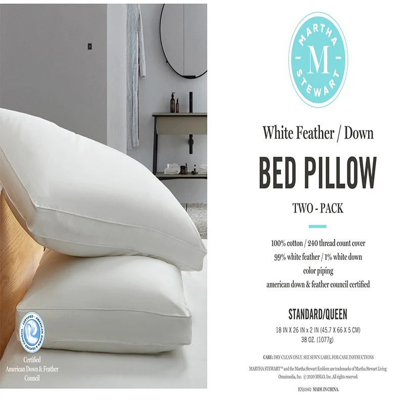 Martha Stewart Feather and Down Pillow 2-Pk - Image 5