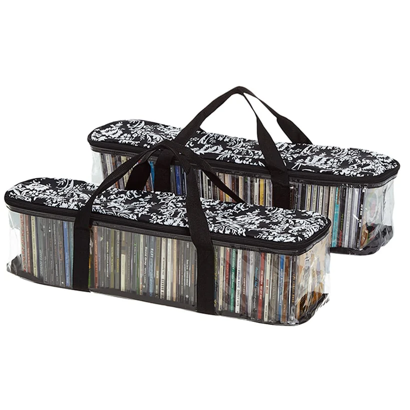 Media Storage Bag Organizer with Handles for CDs Set of 2 - Image 2