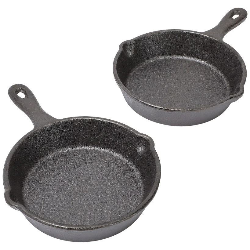 Mini 4.5" Cast Iron Skillet Single Serve Set of 2 - Image 3