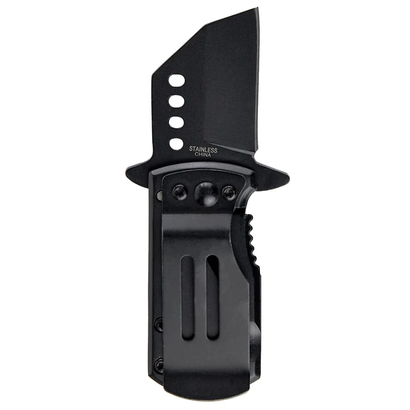 Money Clip Folding Knife Stainless Steel With American Flag Design - Image 2