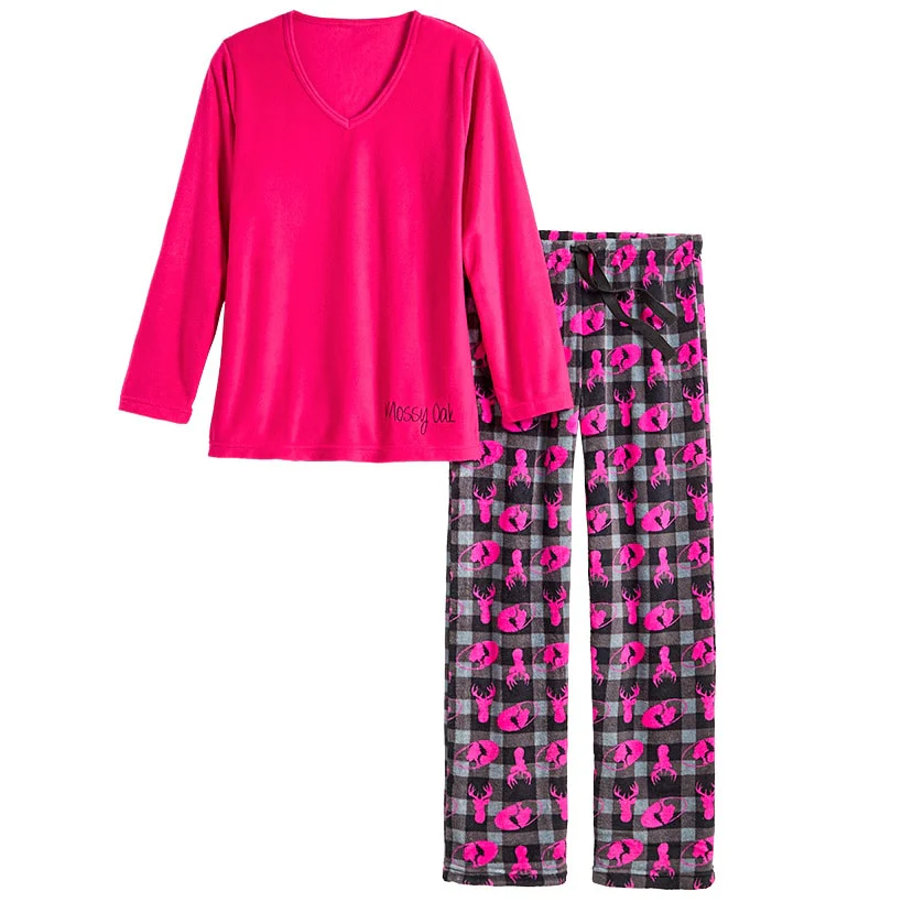 Mossy Oak Fleece Women's Pajama Set 2 Piece - Image 2