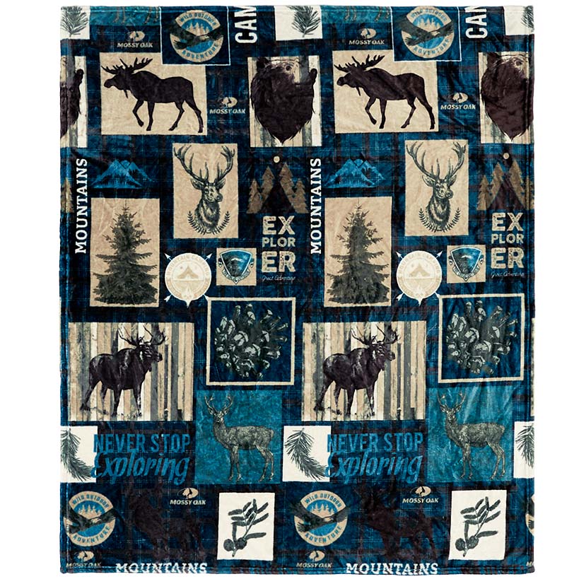 Mossy Oak Never Stop Exploring 50" x 60" Fleece Plush Throw - Image 2