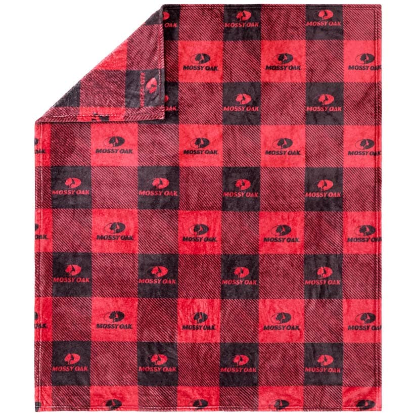 Mossy Oak Red Buffalo Logo 50" x 60" Fleece Plush Throw - Image 2