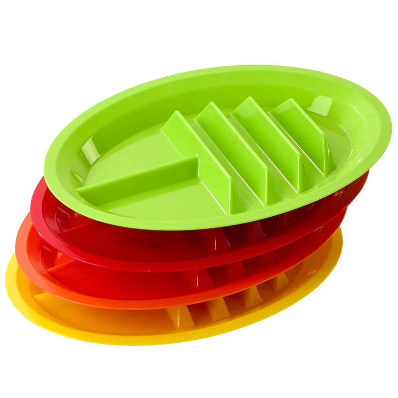 Multicolor Divided Taco Plates - Set of 4 - Image 2