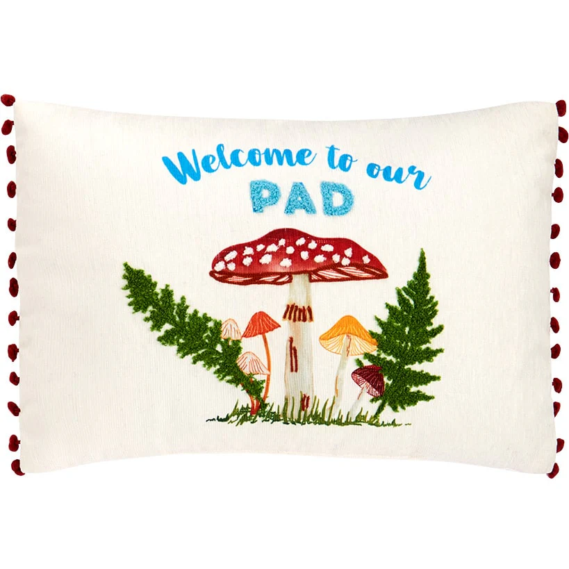 Mushroom Garden Embroidered Decorative Pillow - Image 7