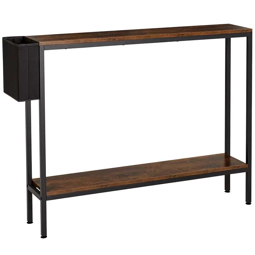 Narrow Console Table 2-Tier with Side Pocket - Image 2