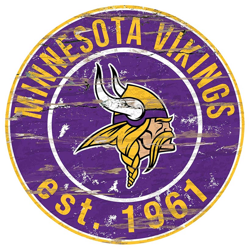 NFL Round Heritage Logo Sign 12" - Image 26