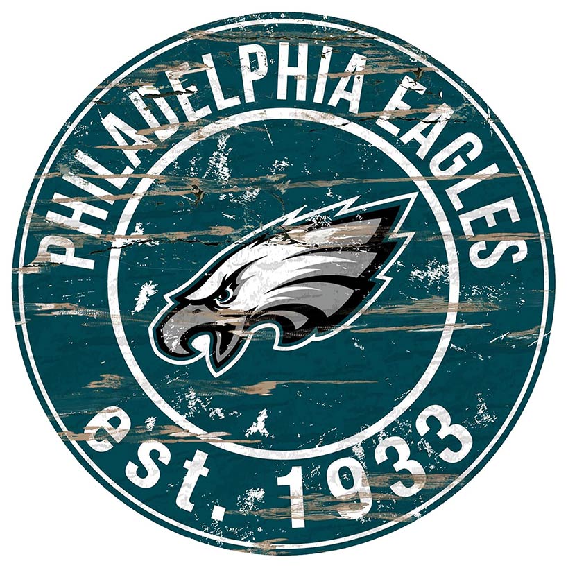 NFL Round Heritage Logo Sign 12" - Image 27