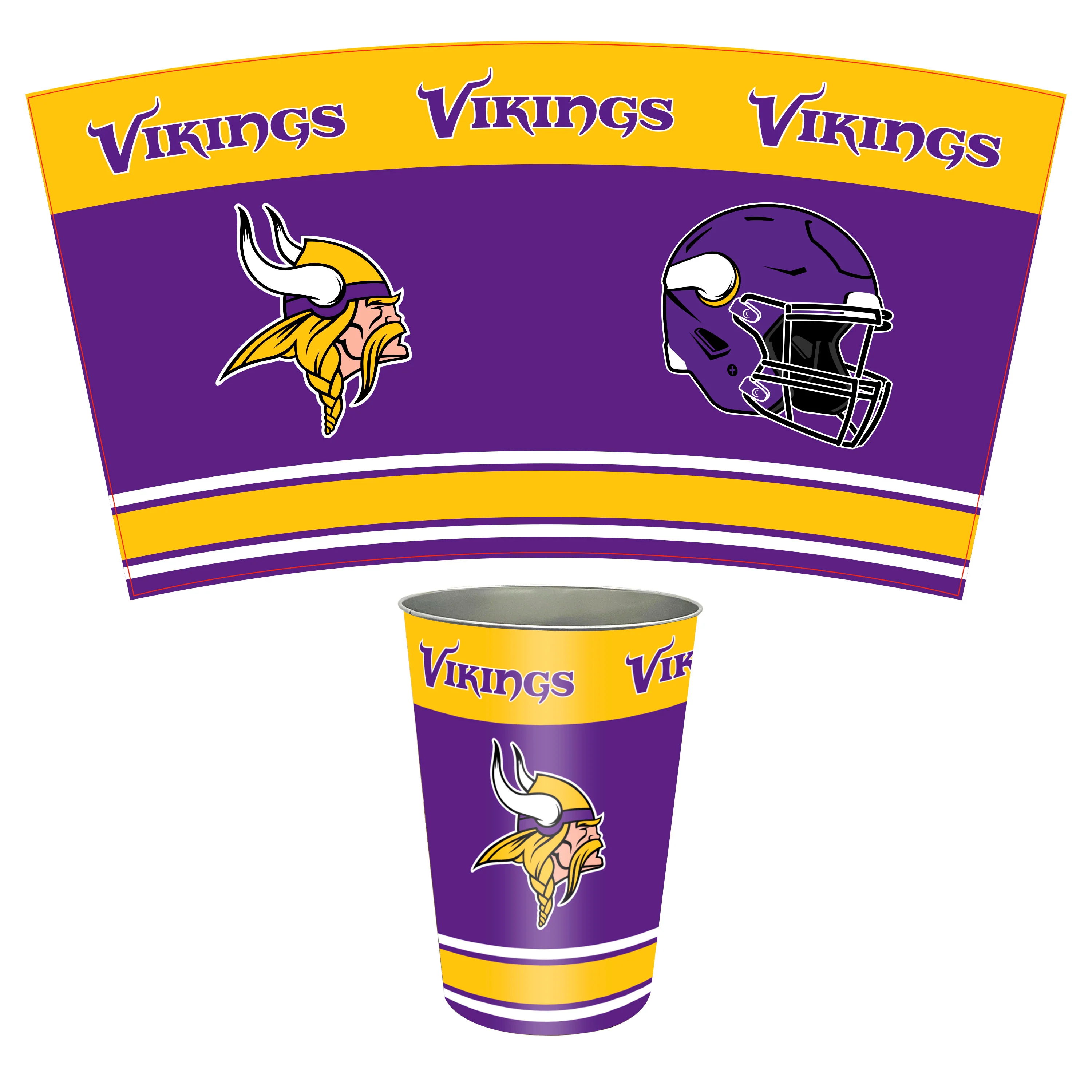 NFL Tin Wastebasket - Image 3