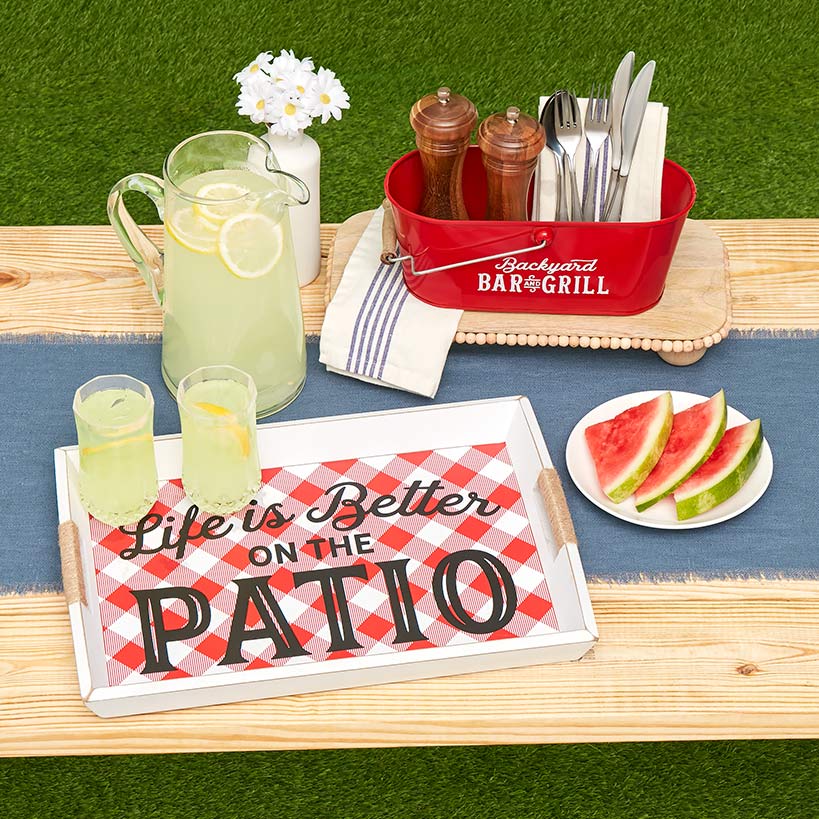 Outdoor BBQ Serving Tray or Caddy