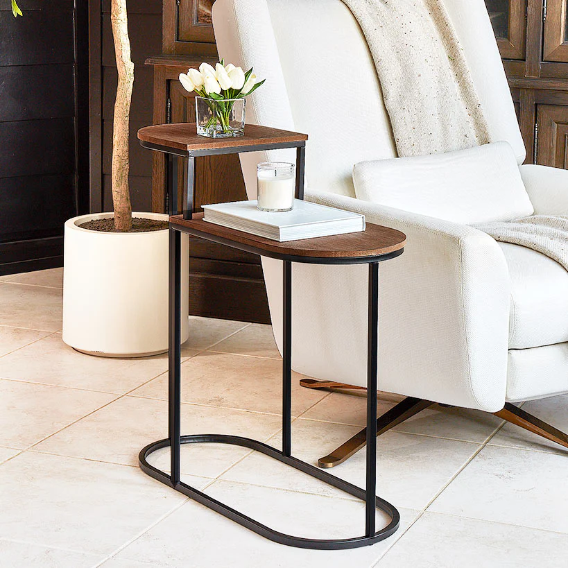 Oval 2-Tier Living Room End or Side Table - 28"H - Image 2