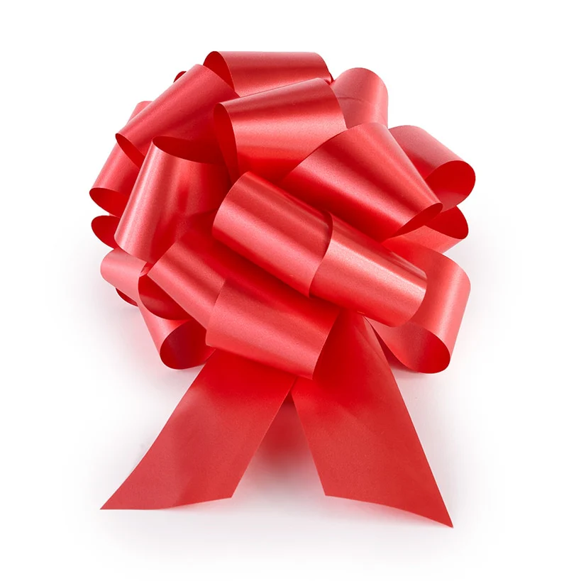 Oversized Holiday Red Ribbon Bow - Image 2