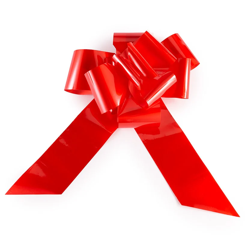 Oversized Holiday Red Ribbon Bow - Image 3
