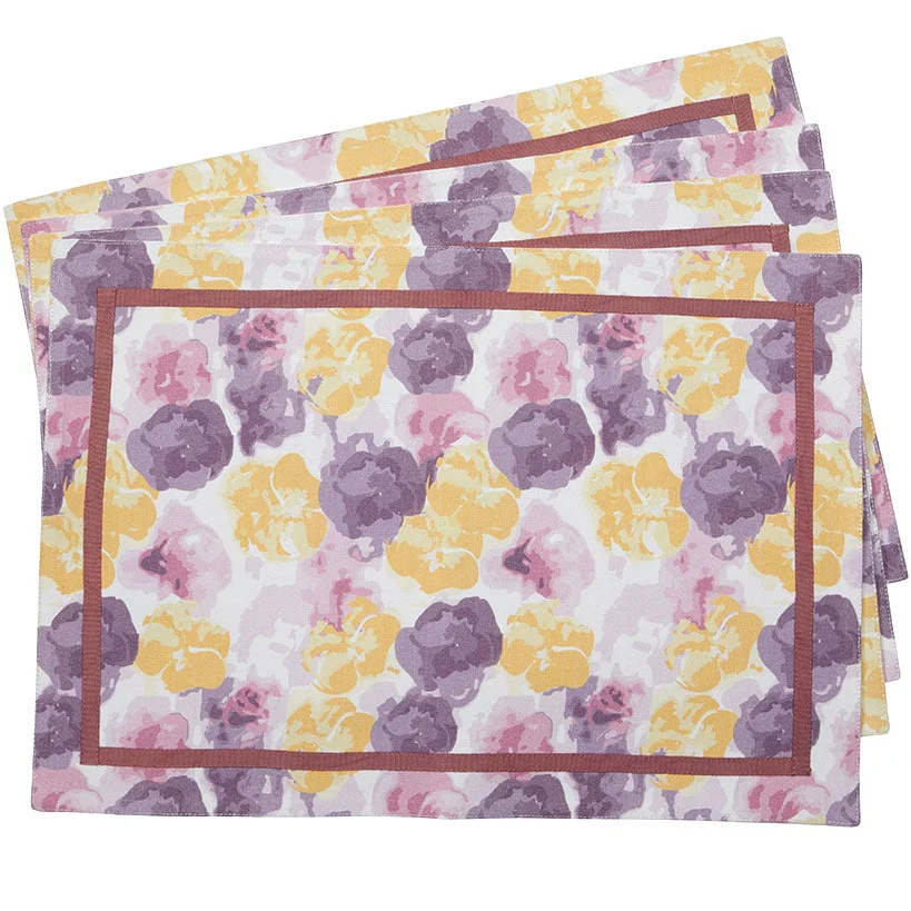 Painted Floral Set of 4 Placemats or Runner - Image 4