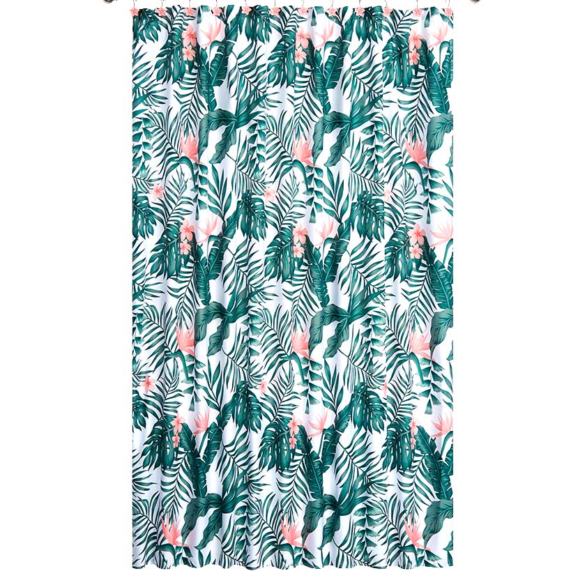 Palm Floral Shower Curtain, Bath Rug, Hand Towels, Valance, or Hooks - Image 4