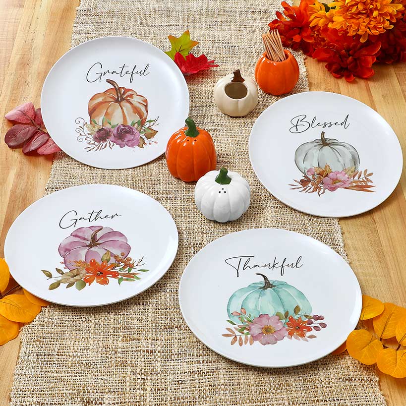 Pastel Fall Sentiments Pumpkin Salt and Pepper Shakers - Image 2
