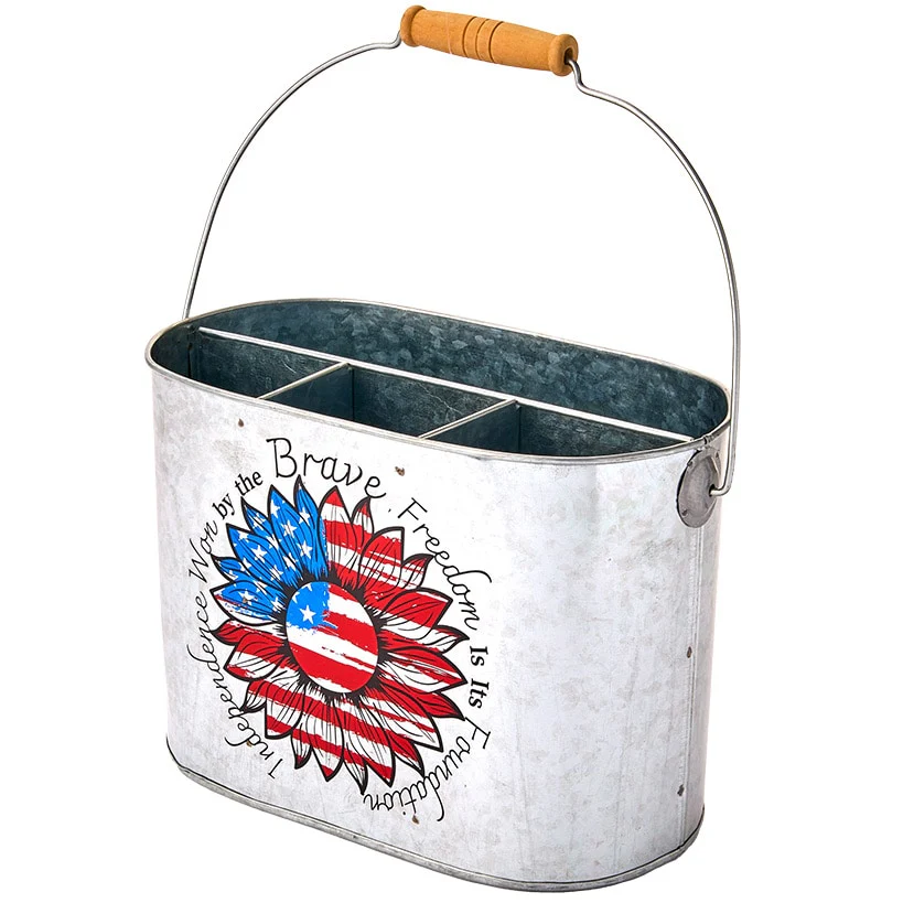 Patriotic American Metal Serving Utensil Caddy - Image 2