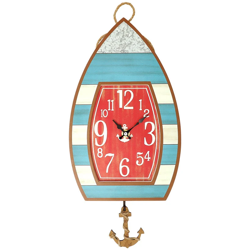Pendulum Clock Nautical Themed Boat Or Helm Wheel With Anchor - Image 6
