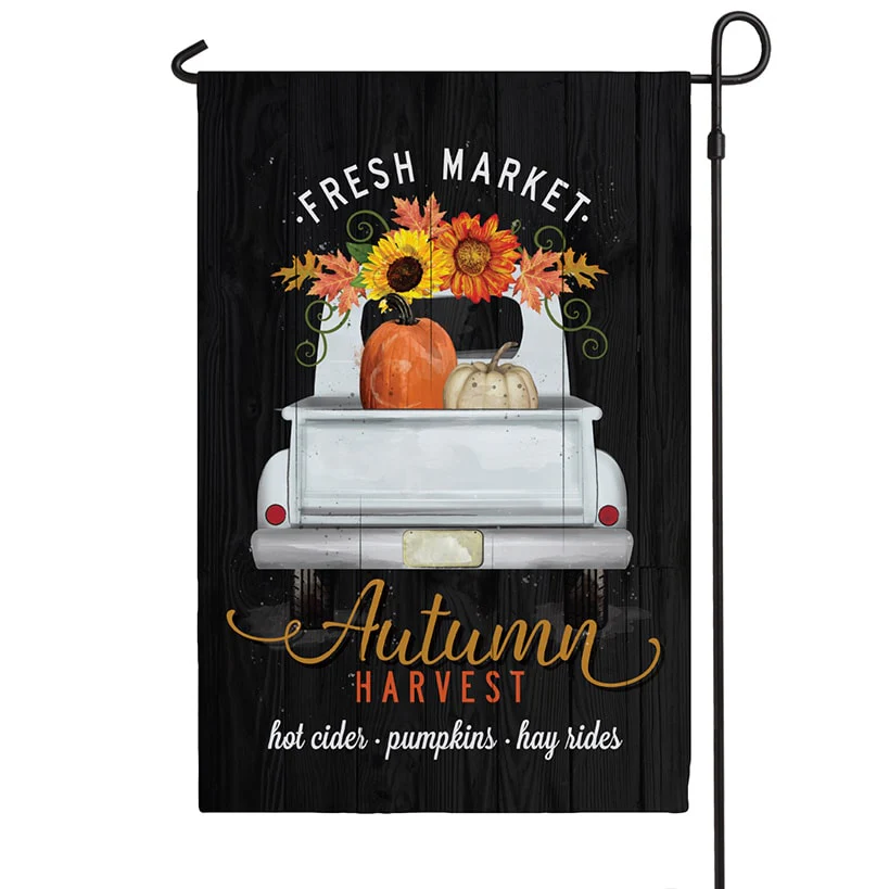 Personalized Autumn Truck Garden Flag - Image 3