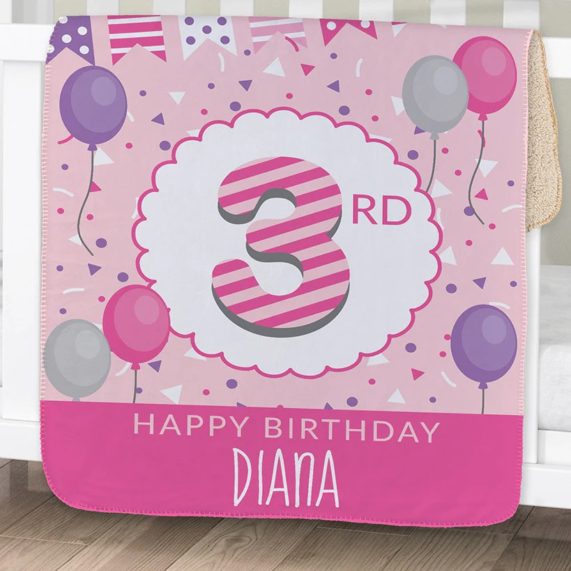 Personalized Birthday Sherpa Throws - Image 4