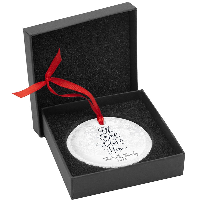 Personalized Christmas Lyric Glass Ornament - Image 4