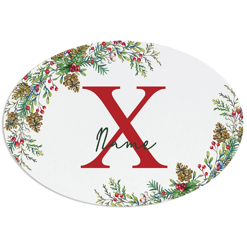 Personalized Christmas Pine Wreath Door Hanger or Metal Plaque - Image 4