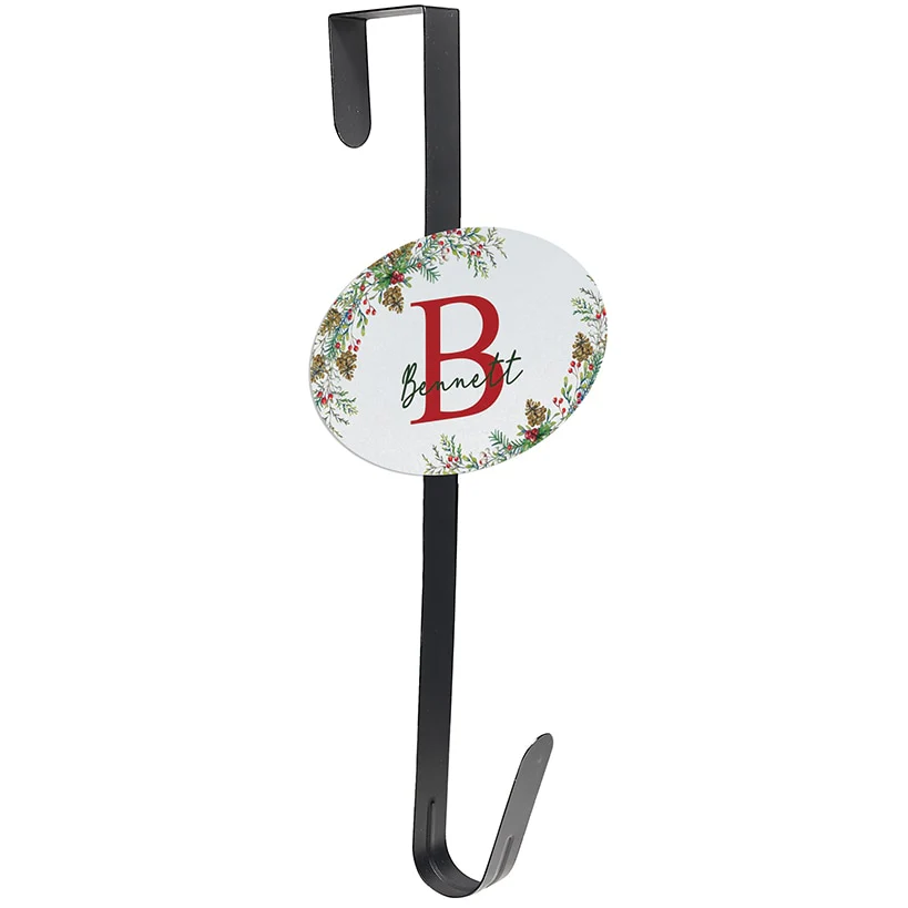 Personalized Christmas Pine Wreath Door Hanger or Metal Plaque - Image 5