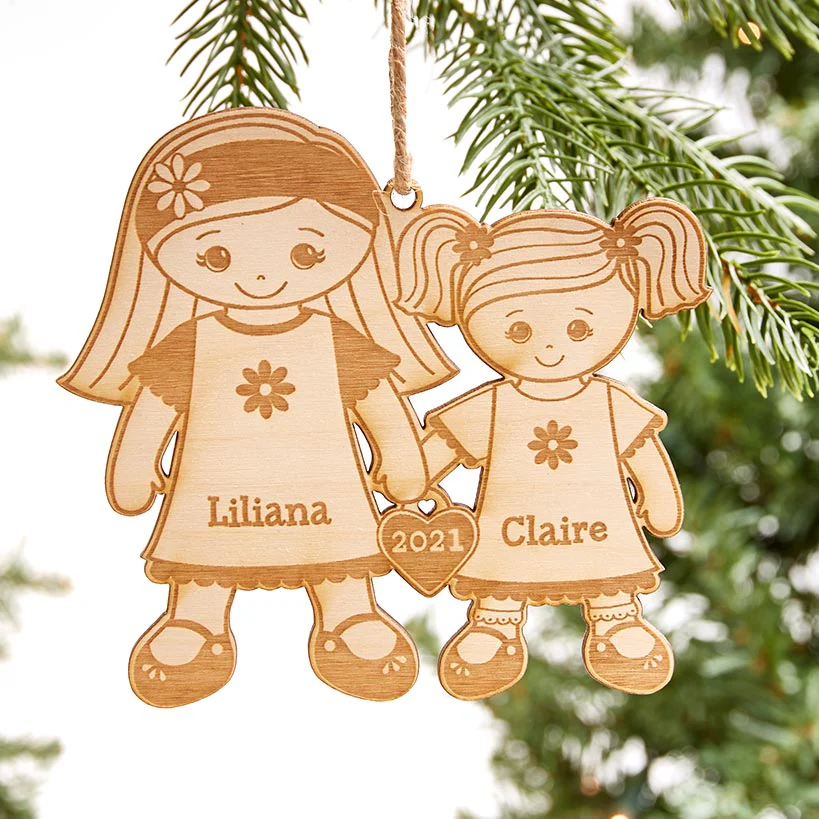 Personalized Christmas Siblings Ornament - Image 3