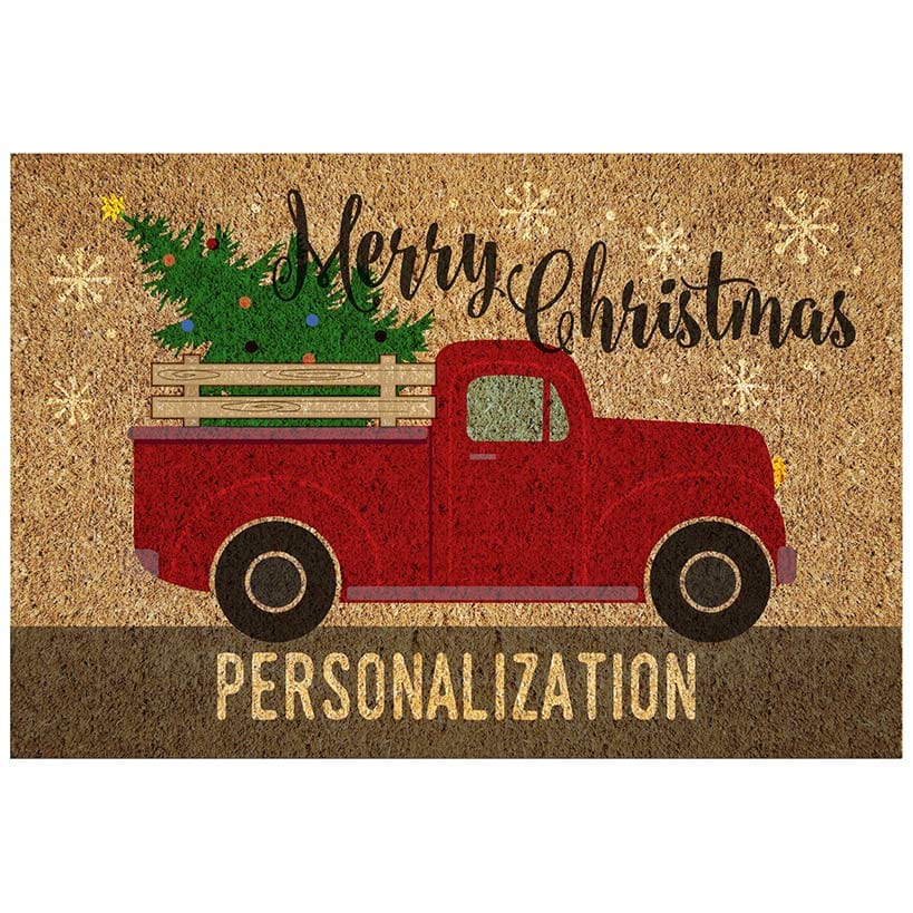 Personalized Christmas Truck Doormat - Image 2