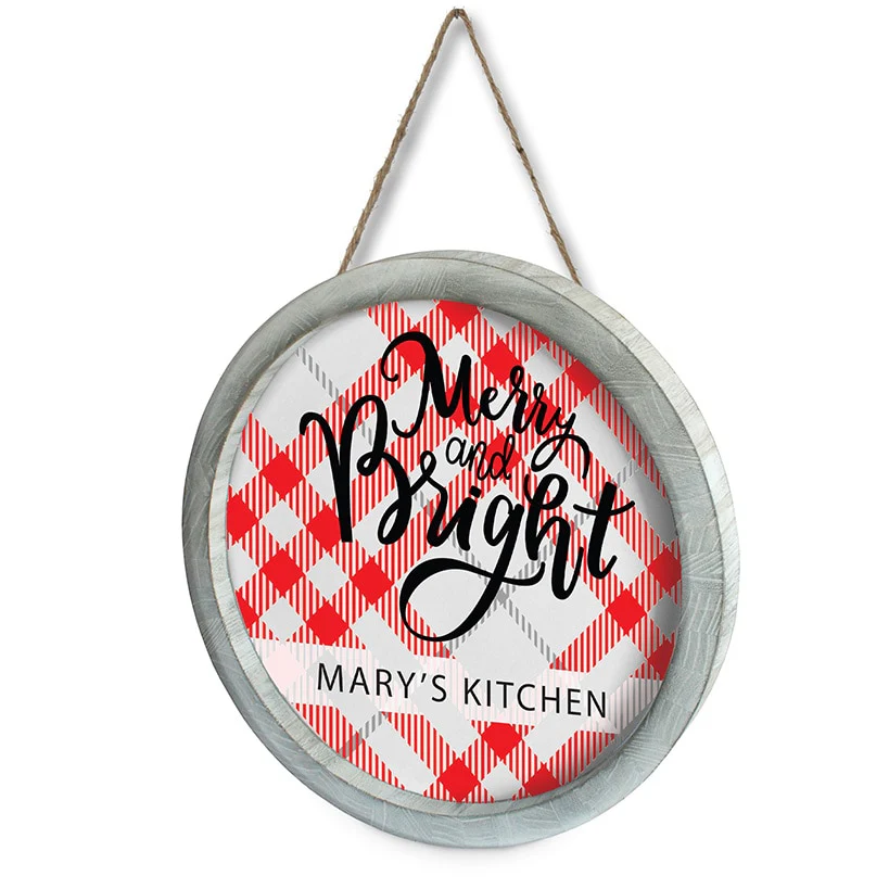 Personalized Christmas Wall Sign Merry and Bright - Image 4