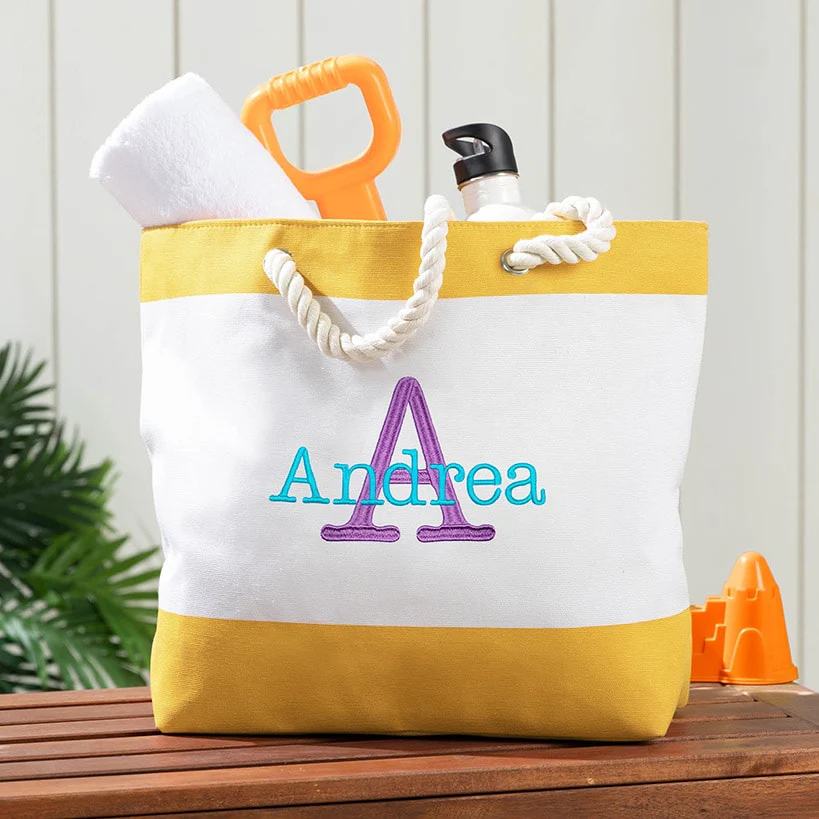Personalized Colorful Beach Tote - Image 3