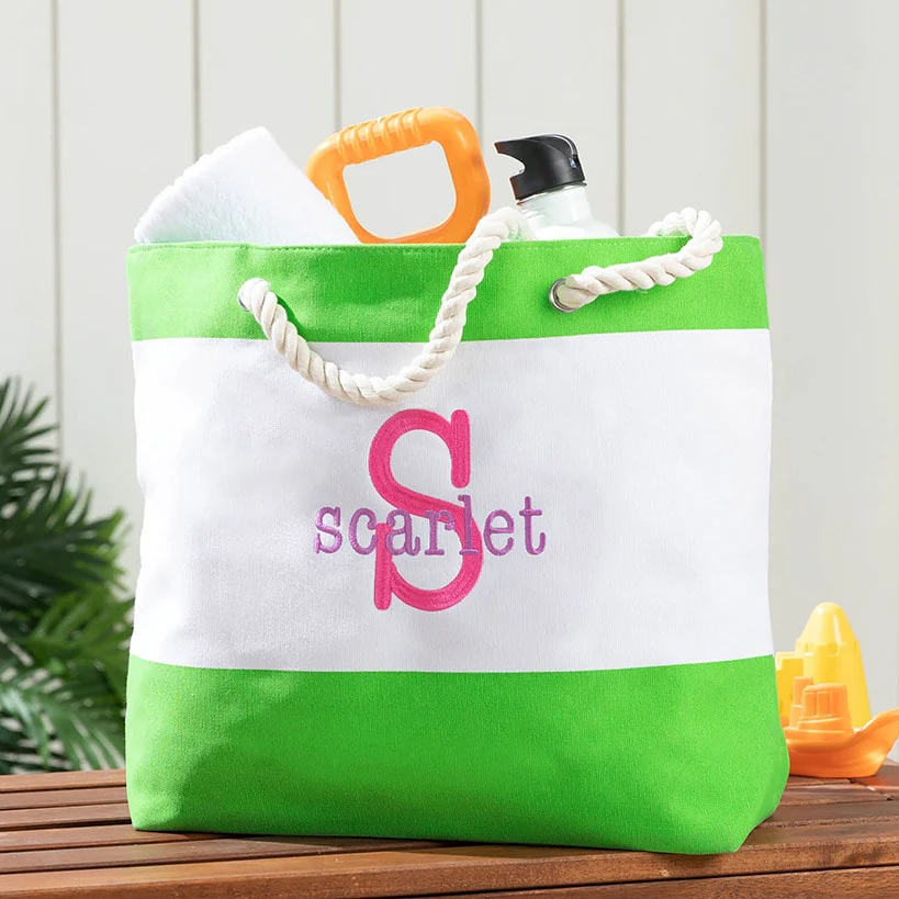 Personalized Colorful Beach Tote - Image 4