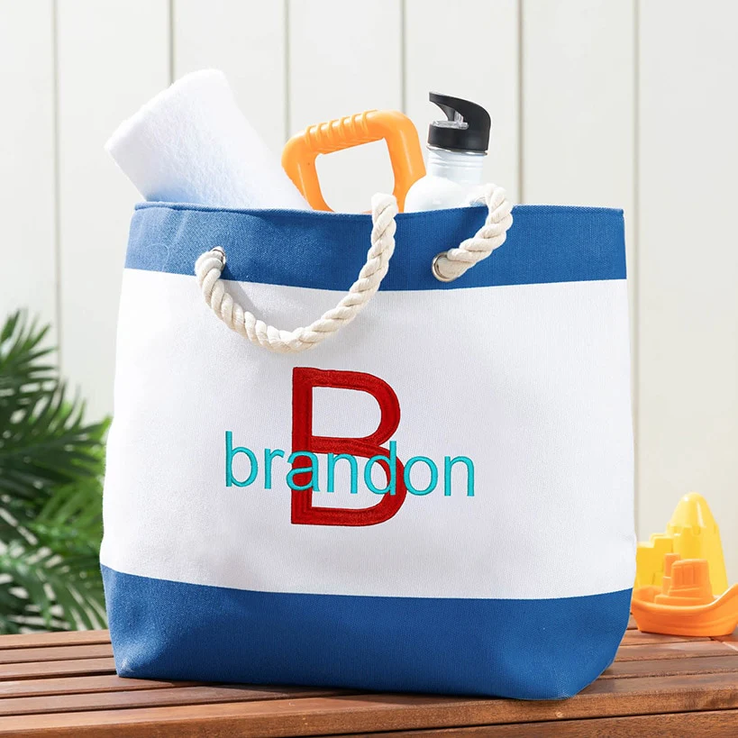 Personalized Colorful Beach Tote - Image 5